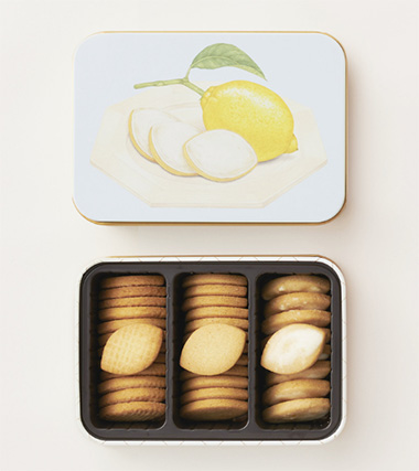 「ポモロジー・レモン」のクッキー缶絵柄